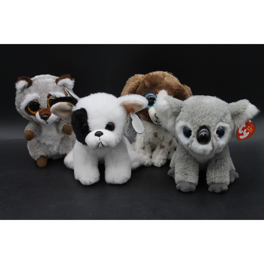 Ty Beanie Babies Beanie Boos Plush Lot of 4 Kookoo Marcel Oakie Muddles